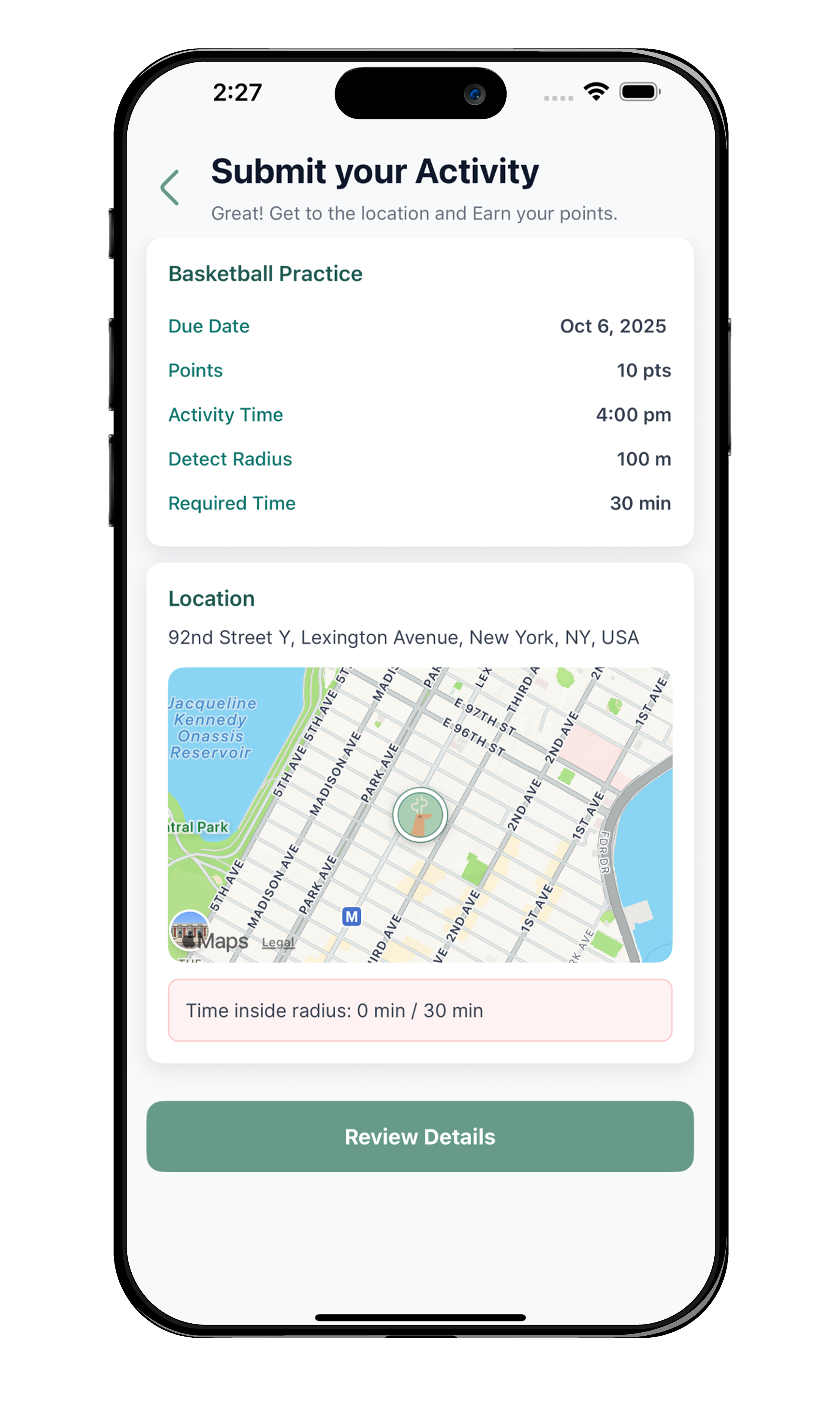 Aligned support phone mockup